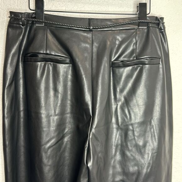 New Mother Denim Jeans Twistie Tie Bounce Hover Faux Leather Pants Size 33 - Picture 8 of 16